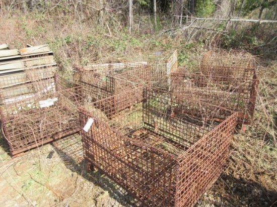 (6) WIRE METAL CRATES