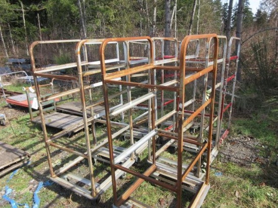(6) METAL ROLLING RACKS