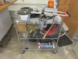 3 SHELF ROLLING METRO RACK W/ CONTENTS