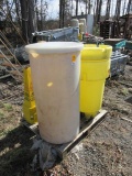 ASSORTED WET FLOOR SIGNS & POLY BARREL