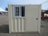 2022 8' SHIPPING CONTAINER W/WINDOW, SIDE MAN DOOR & FORK POCKETS