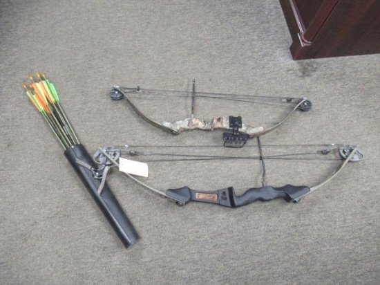 MATRIX BOW, BADGE BOW & (13) ARROWS IN CARRYING POUCH