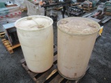 (2) PLASTIC 50 GALLON BARRELS