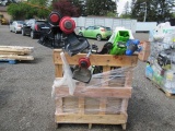 (8) ASSORTED WEED EATERS, HEDGE TRIMMER, CANOPY BASE *NO CANOPY