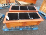 (2) 3 COMPARTMENT CEDAR PLANTER BOXES