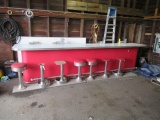 VINTAGE DINER BAR W/ STOOLS, NAPKIN HOLDERS & CONDIMENT CONTAINERS