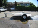 ALUMINUM 10' 3.5'' X 78'' MOTORCYCLE TRAILER W/ RAMP W/ 2'' BALL