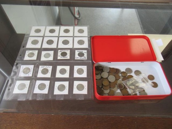 ASSORTED COLLECTIBLE COINS, QUARTERS, WHEAT PENNIES & NICKELS