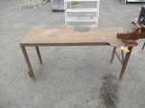 6' X 2' STEEL WORK BENCH W/ VICE