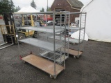 (3) METAL RACKS W/ WHEELS