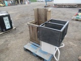 (2) ROLLING CARTS & CEDAR PLANTER BOX