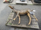 BRASS ZEBRA STATUE W/ HALF TAIL