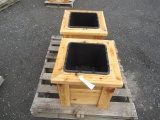 (2) SINGLE SLOT CEDAR PLANTER BOXES