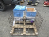 METAL WIRE KENNEL/CASE, (3) BEE HIVE BOXES