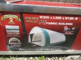 2022 GOLDEN MOUNT 20' X 30' X 12' FABRIC BUILDING (NEW IN CRATE)