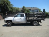 2001 DODGE RAM 3500 4X4 EXTENDED CAB FLATBED PICKUP