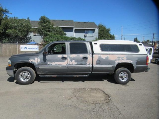 2002 CHEVROLET SILVERADO 2500 HD 4X4 CREW CAB PICKUP