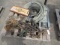 EVERCRAFT CAR JACK 3 1/2 TONS, AIR HOSE, WATER HOSE, 8 CHAIN BINDERS, MISC CHAINS, HORSESHOE GAME