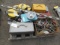 ASSORTED HAND TOOLS, (4) RETRACTABLE CORD REELS, (4) TOOL BOXES, (1) SIX FOOT LEVEL & (1) THREE FOOT