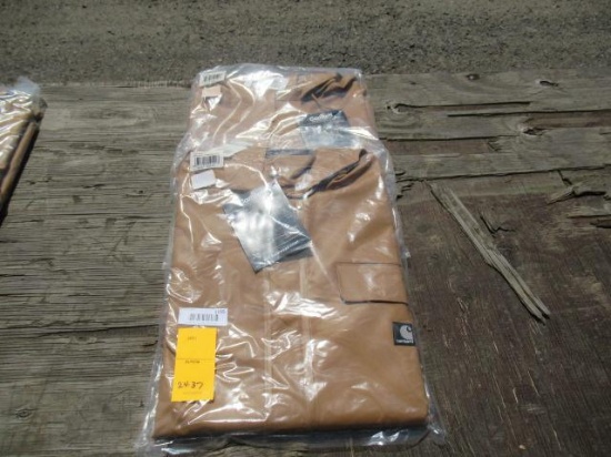 (2) CARHARTT SIZE LG REGULAR PVC RAINCOAT, BROWN IN COLOR (UNUSED)