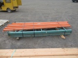 PALLET RACKING- (3) 44''X8'9'' UPRIGHTS & (5) 10' CROSSARMS