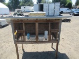 RABBIT COOP 2 DOORS 50'' X 26'' X 25'', RAISED OFF GROUND 21''