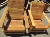 (2) CEDAR PATIO CHAIRS