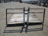 FLATBED FOR PICK UP W/ HOMEMADE 45'' HIGH HEADACHE RACK, 109 X 96 BED WOOD DECK