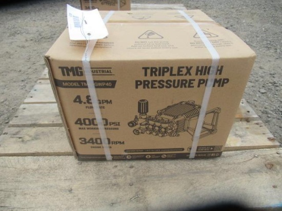 TMG-GWP40 4000 PSI TRIPLEX HIGH PRESSURE PUMP (UNUSED- IN BOX)