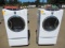 GE FRONT LOADER WASHING MACHINE & DRYER W/ STORAGE UNDER CABINET