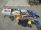 ASSORTED PAINTBALL EQUIPMENT (GUNS, PAINTBALLS, HELMETS, CYLINDERS), LIFE VESTS, FLIPPERS & YARD