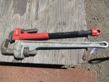 (2) ASSORTED PIPE WRENCHES