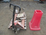 PALLET JACK 5500 LBS, FIRE HOSE, FIRE CAUTION PILON