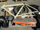 BIKE FRAME, DIRTBIKE TIRE & SEAT