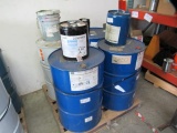 PALLET OF ASSORTED DRUMS OF MATERIAL