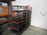 ROLLING METAL RACK W/REMOVABLE SHELVES