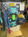 ASSORTED DOG HARNESSES & LEASHES