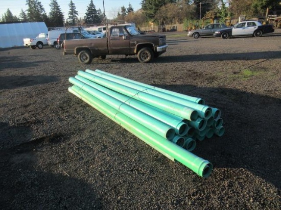 APPROX (21) 13' HERITAGE PLASTICS 6'' DR35 PVC SEWER PIPES