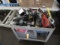 ROLLING CART, ASSORTED TOOLS, (2) TOOLBOXES, (2) ROLLS OF HOSE