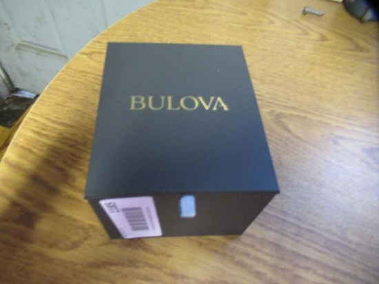 BULOVA 98L295 WOMEN'S WRIST WATCH, YELLOW METAL W/ MATCHING BAND, STONE ACCENTS