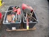 ASSORTED JACKS/TOOLS/SAWS/COME ALONGS/TIRE IRONS