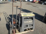 STHIL GAS POWERED POST HOLE DIGGER, (3) SAW HORSES, MOVING DOLLY, & GAS GENERATOR *MISSING PARTS