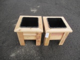 (2) 1-POT CEDAR PLANTER BOXES