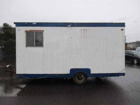 16' SINGLE AXLE OFFICE TRAILER, PLUMBED W/ ELECTRICAL