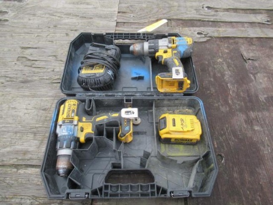 (2) DEWALT 20V DRILLS W/ BATTERY & CHARGER