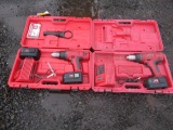 (2) MILWAUKEE 18V DRILLS W/ (3) BATTERIES & (2) CHARGERS