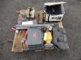 ASSORTED TOOLS, POWER INVERTERS & BENCH VISE