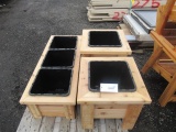 (2) SINGLE POT CEDAR PLANTER BOXES & (1) 3-POT CEDAR PLANTER BOX