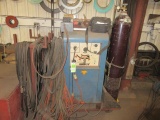 MILLER 330A/BPLA AC/DC WELDING MACHINE, STICK LEADS, TIG TORCH & CONTROL, & ARGON/OXYGEN GAS BOTTLE,