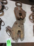 (2) ASSORTED PLATE MATERIAL LIFTING CLAMPS